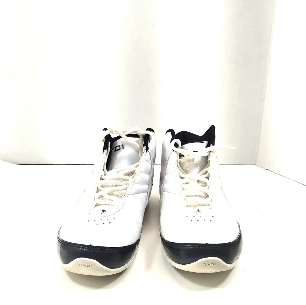 AND1 Boys Basketball Shoes Black & White Athletic Sneakers Size 6